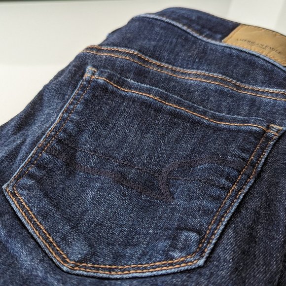 American Eagle Hi-Rise Jegging Super Super Stretch Dark Blue Size 2 Short - Picture 4 of 10